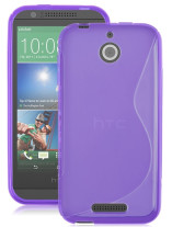 Силиконов гръб ТПУ S-Case за HTC Desire 510 лилав прозрачен